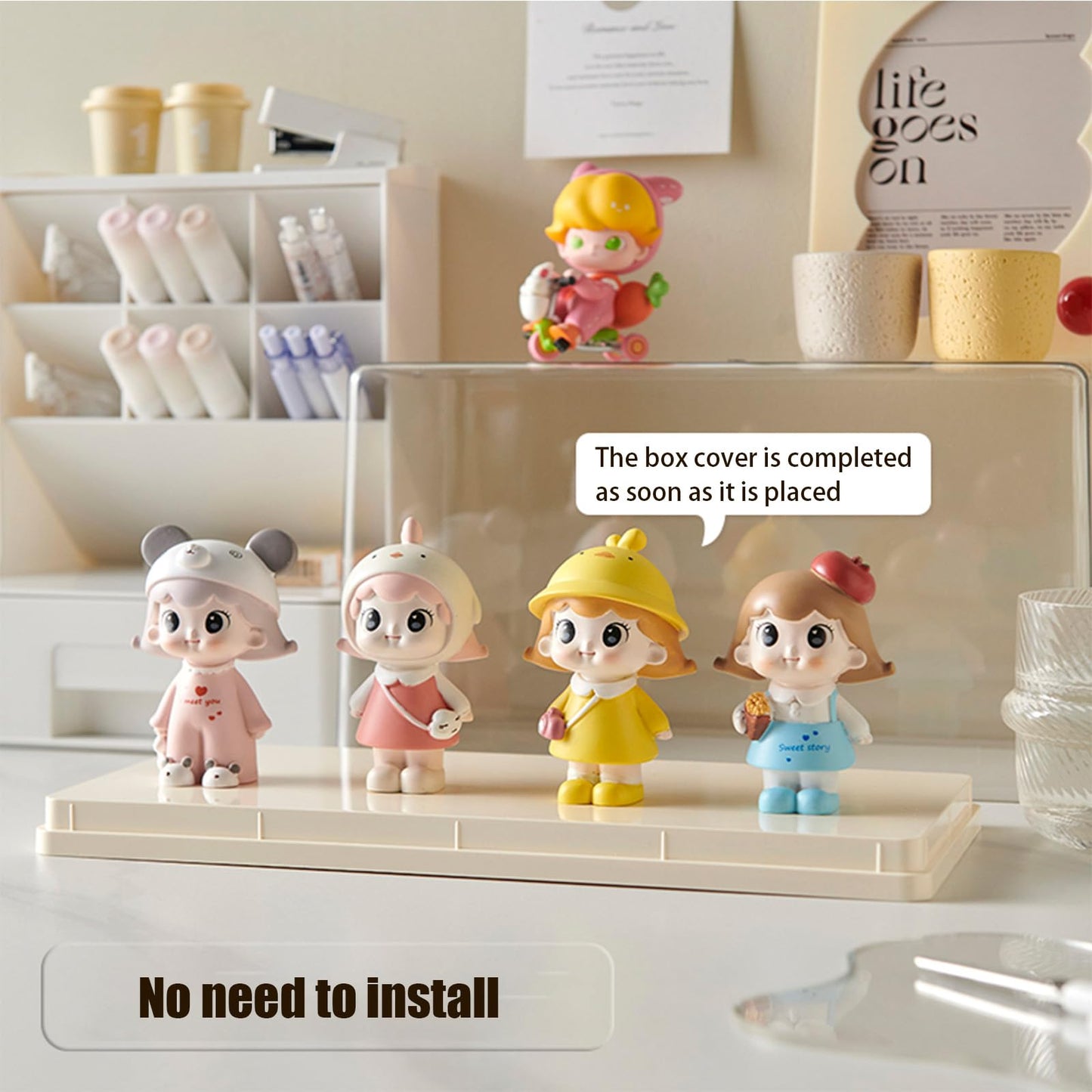 Display Case for Minifigures Action Figures Blocks, Display Box for PopMart Sonny Angel Figures, Large Capacity Display Box with