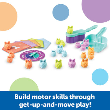 Learning Resources Count & Clean Dust Bunnies, Toddler Activities, Educational Toys Set, Color Teaching Toys, 29 Pieces, Age 3+