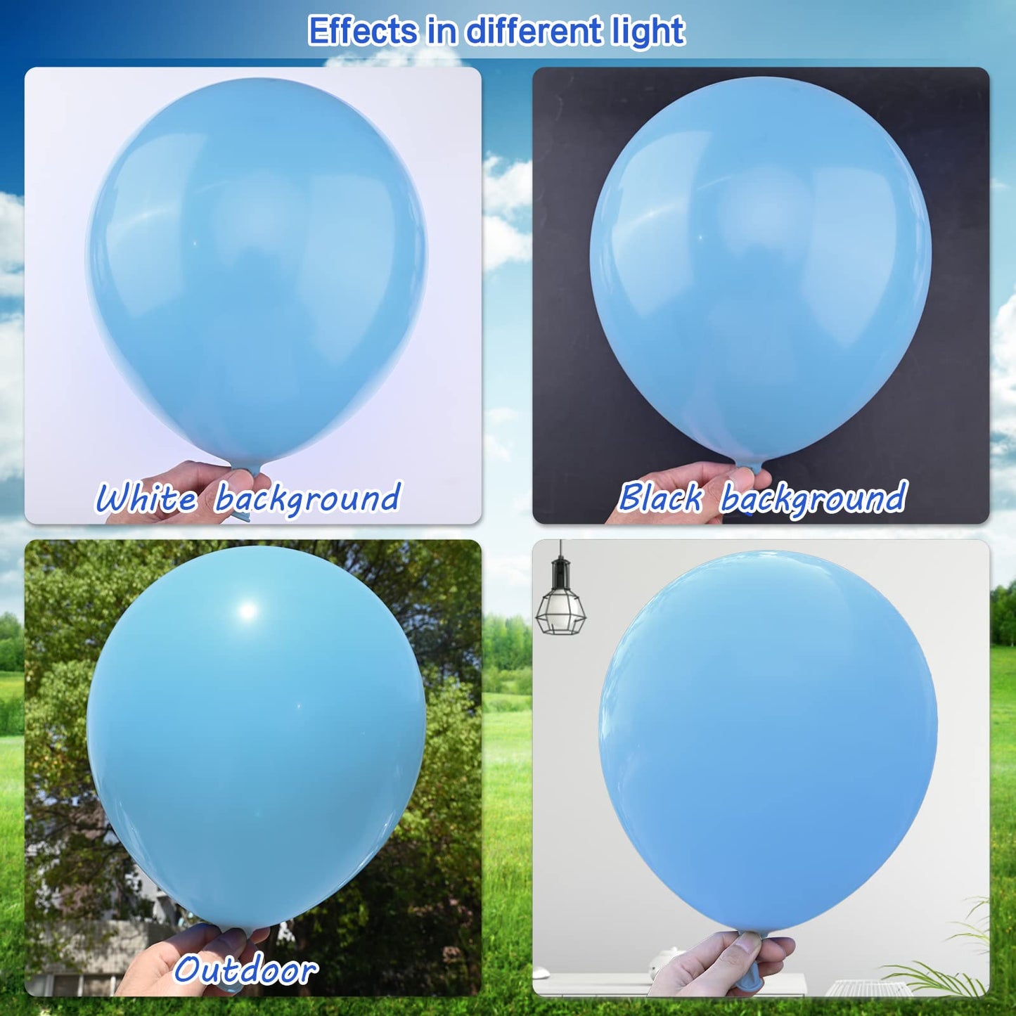 Moukiween Light Blue Balloons 12 Inch - 70 Pcs Light Blue Latex Balloons For Wedding Graduation Baby Shower Birthday Blue Theme Party Decorations