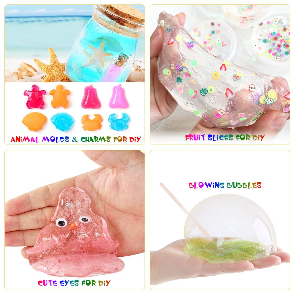 Slime Supplies Kit, 135 Pack Slime Making Kit 30 Crystal Slime, Glitter Jars, Charms, Sugar Paper, Foam Beads, Fishbowl Beads, Toy Cups, Slices, Air Dry Clay And Tools For Kids Girls By Winlip