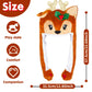 YOYTOO Plush Novelty Animal Hat with Ears Moving Jumping Pop Up Beating Plush Dress Up, One Size Fits All Adults & Children (Chr