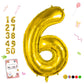 Smlpuame 40 Inch Number Balloon 0-9 Gold Large Number 6 Balloons,Digital Balloons For Birthday Party Celebration Decorations Sup