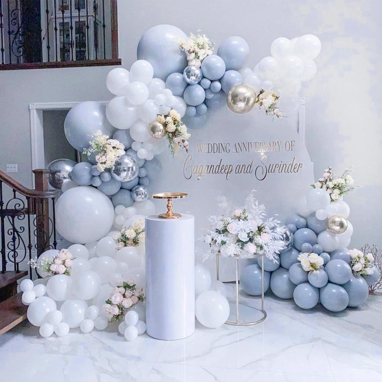 PartyWoo Balloons 12 Inch Rubber Dusty Blue 100 pcs for Birthday Baby Shower Decorations