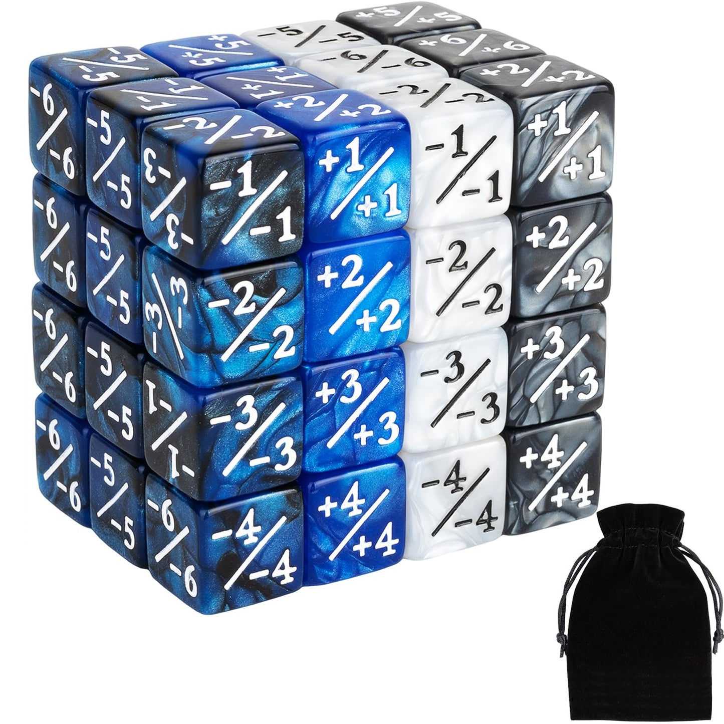 48 Pieces Magic Counter Dice Life Mtg Counters Dice Set Marble Buff Tokens D6 Dice Compatible With Magic The Gathering, Tcg, Car