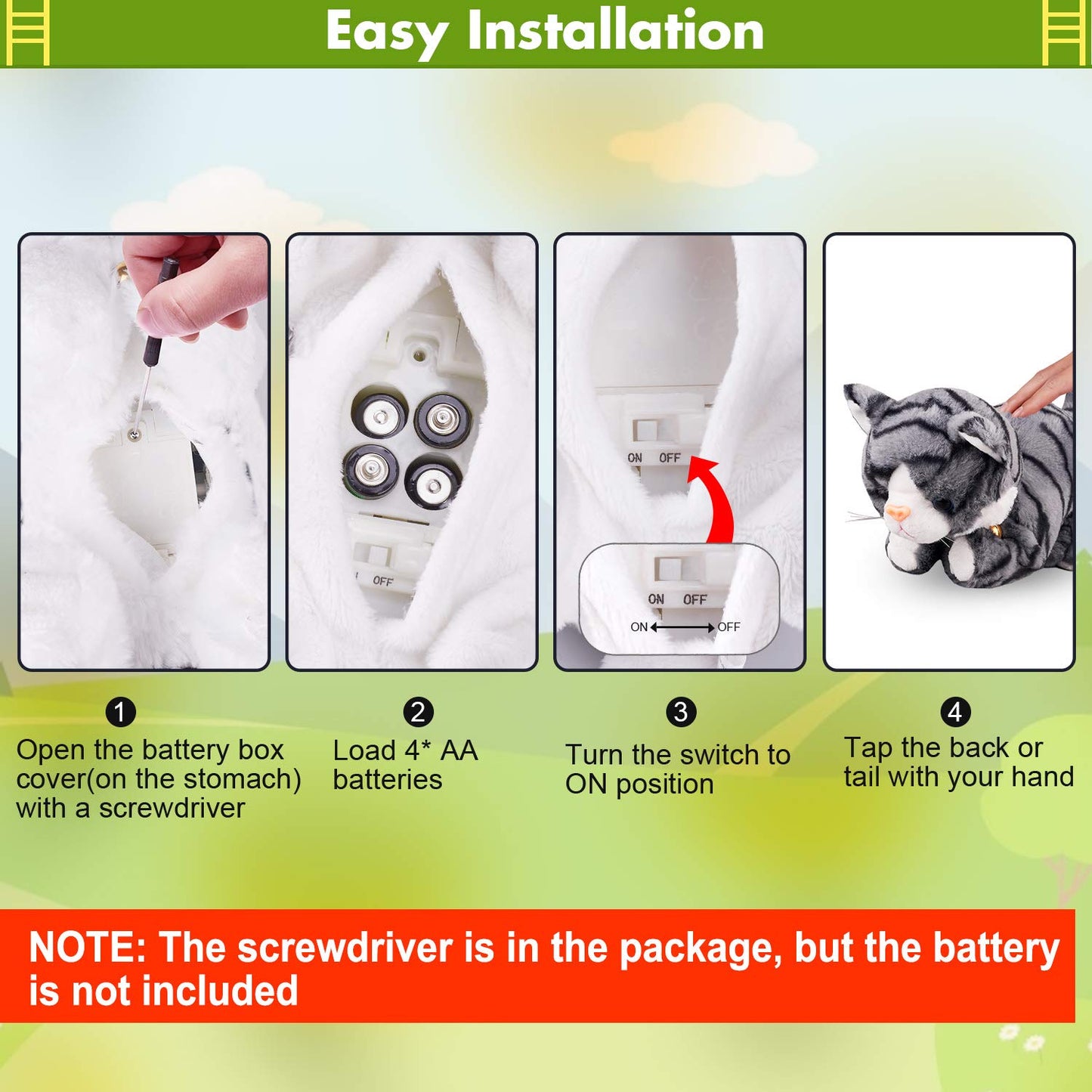 Pattern Gray Robot Cat Plush Cat Stuffed Animal Interactive Cat, Meow Kitten Touch Control, Electronic Cat Pet, Robotic Cat Cat Kitty Toy, Animated Toy Cats For Girls Baby Kids L:12'