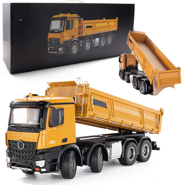 Ssccgym 20-Inch Remote Control Dump Truck 12-Channels 1/14 Scale 13 Lbs Load Capacity Rc Heavy Duty Metal Construction Vehicles