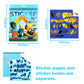 5 Pack Crafts For Kids Ages 4-8,6-8 Sticker Paint Number Books Kids Birthday Party Favors Road Plane Travel Activity Book (Dinosaurs+Ocean+Insect+Vehicle+Horse)