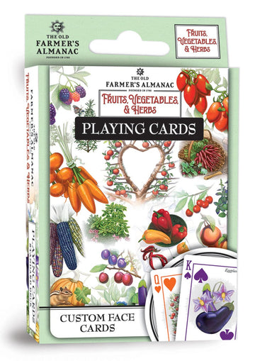 MasterPieces Family Games - Farmers Almanac Fruits Vegetables & Herbs Playing Cards - Officially Licensed Playing Card Deck for