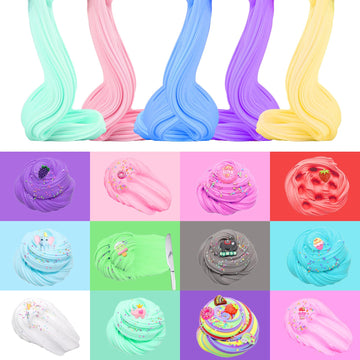 Hisinoma Butter Slime Party Favors For Girls Boys, Slime Kit Toys With 54 Pack Cute Butter Slimes, Soft Stress Relief Slime Toys