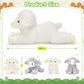 Tezituor 5Pcs Lamb Stuffed Animals Set, 20" White Plush Sheep & 4 Lamb Babies, Realistic Soft Toys for Kids