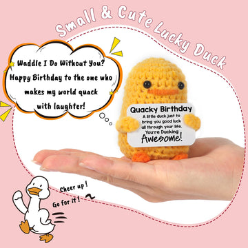 MBL Crochet Duck Birthday Gift - Yellow, Small, Polyester - Fun for Women, Men, Teens, Best Friends & Coworkers