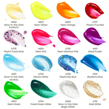 Arteza 16 Kids Tempera Paint Set, 13.5 Oz/400 Ml, Non-Toxic Washable Tempera Paint Bottles, Kids Art Supplies