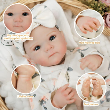 Lifelike Reborn Baby Dolls - 20Inch Soft Vinyl Realistic-Newborn Baby Dolls Poseable Real Life Baby Girls Dolls With Doll Access