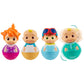 Cocomelon Weebles 4 Figure Pack - Chunky Moulded JJ Figures, Blue, 4 Count, Preschool Imaginative Play, Character Options