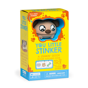 Exploding Kittens You Little Stinker Game - 2-5 Players, Ages 4+, Small Size, Paper Material, Includes Dice and Shaker