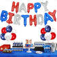 Toniful Happy Birthday Balloons Banner 16 Inch Mylar Letters Birthday Sign Banner Balloon Bunting Reusable For Patriotic Party S