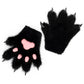 HAOAN Furry Fur Cat Wolf Fox Dog Fluffy Animal Paws Claws Gloves Mittens Hands Costume Cosplay Halloween Christmas for Kids