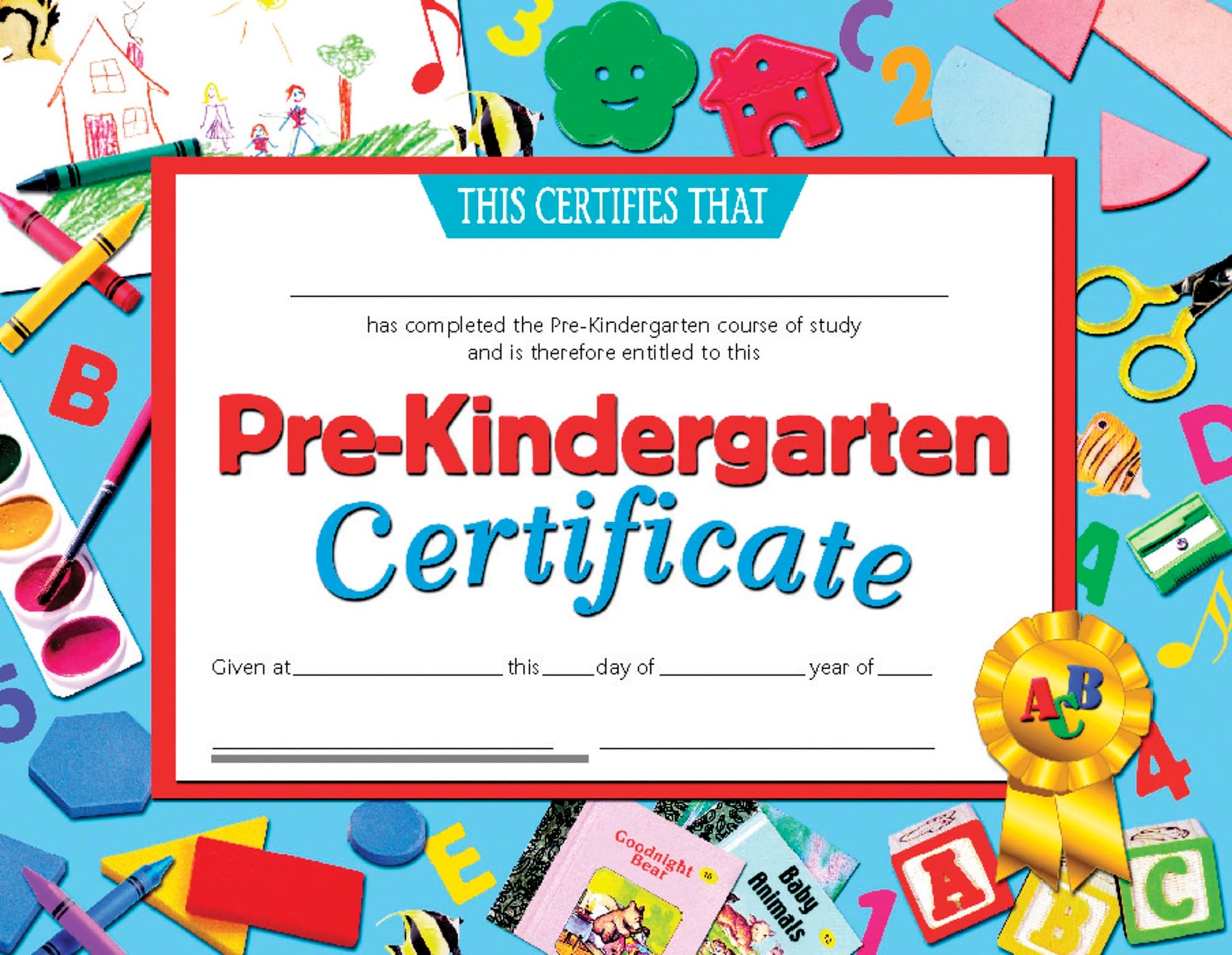 Hayes Pre-Kindergarten Certificate, 11 X 8-1/2 Inches, Paper, Pack Of 30