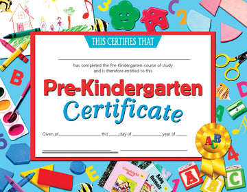 Hayes Pre-Kindergarten Certificate, 11 X 8-1/2 Inches, Paper, Pack Of 30