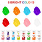Aroic 8Pcs Washable Finger Paint For Kids, Non-Toxic Finger Paint 8Colors, Art Painting Supplies For Toddlers, Finger Painting Supplies For Kids Boys Girls Gifts, Hand Painting Diy Crafts