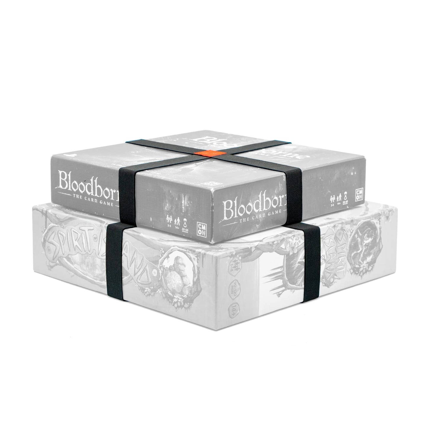 GEEKON Premium Elastic Box Bands - Rubber Organizer for Board Games, Set of 5, Black, Model 5BANDS