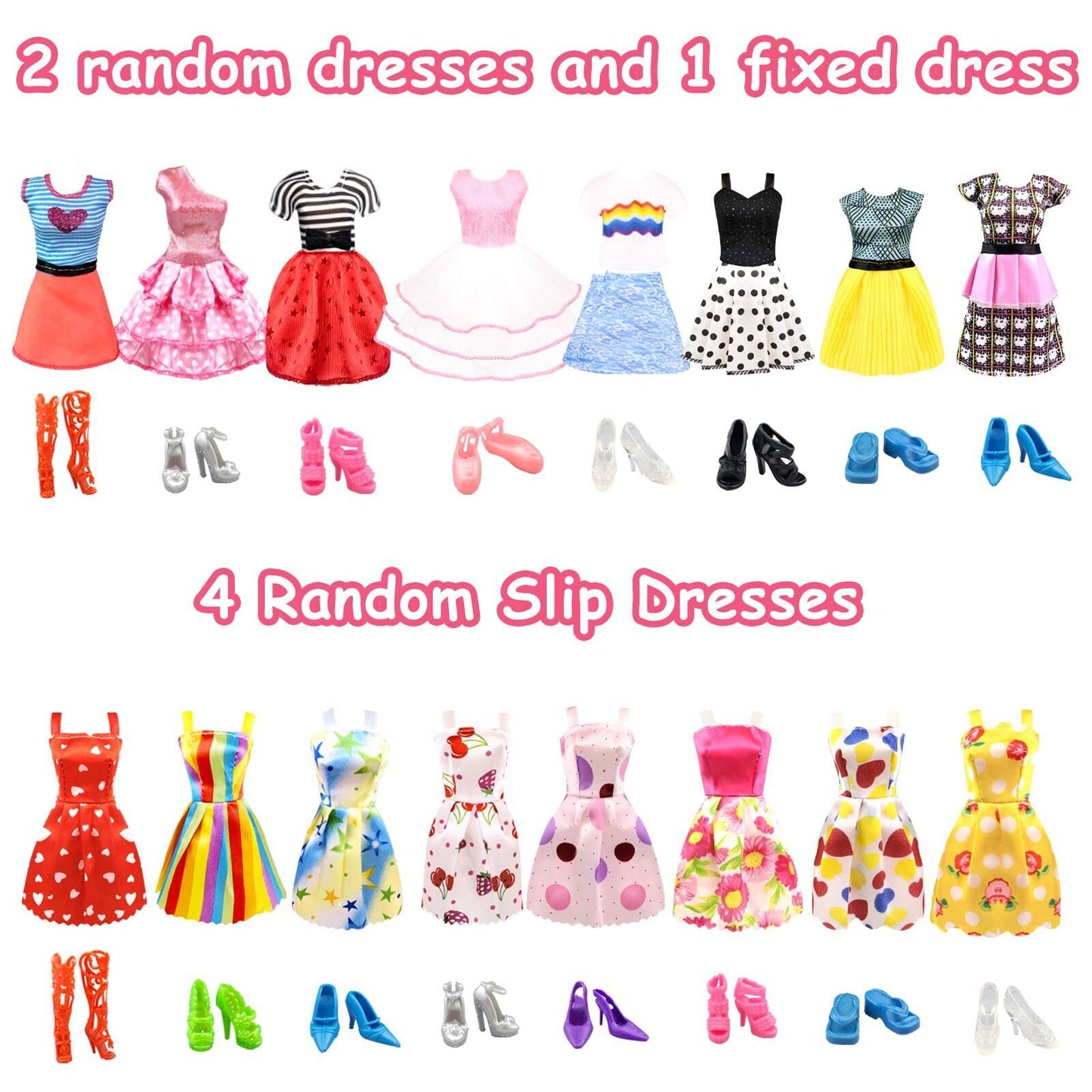 84 Pack Doll Clothes And Accessories With Doll Closet For 11.5 Inch Doll Fashion Design Kit Girl Doll Dress Up Including Wedding Dress Fashion Dress Outfits Tops And Pants Shoes Hangers Bags Necklaces