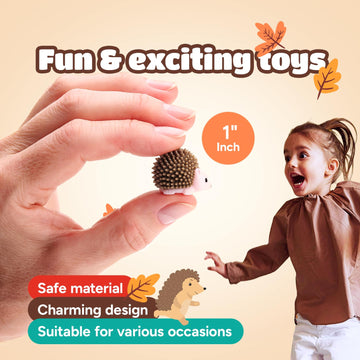 Entervending Hedgehog Toy Figurines - Wild Life Animal Figures in Gift Box - 30 Pcs - Figurines Party Favors for Kids - Cake Top