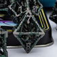 ARUOHHA Hollow DND Dice Set Black Green 5-Headed Dragon D and D Dice with Gift Box, Dungeons and Dragons Role Playing Games 7PCS