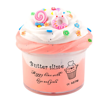 Generic Pink Butter Slime, Lollipop And Round Bunny Add Ins, Super Soft And Non-Sticky, Birthday Gift, Party Favors For Girls Boys, Diy Scented Stretchy Slime Toy(7Oz)