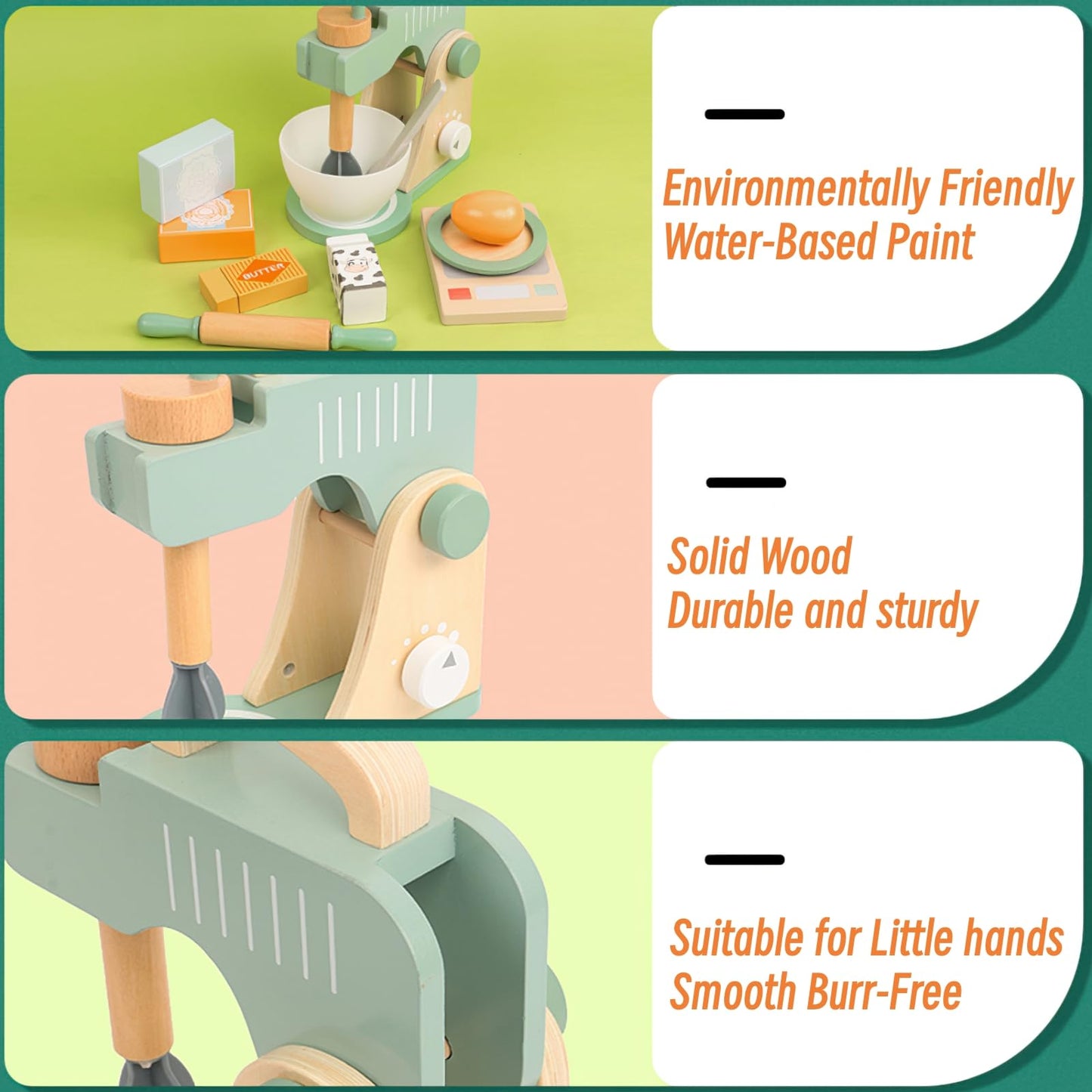 Wooden Blender Toys Play Set for Kids, Fruit Juicer Maker Toy, Montessori Pretend Play Food Kitchen Accessories for Toddler Girl