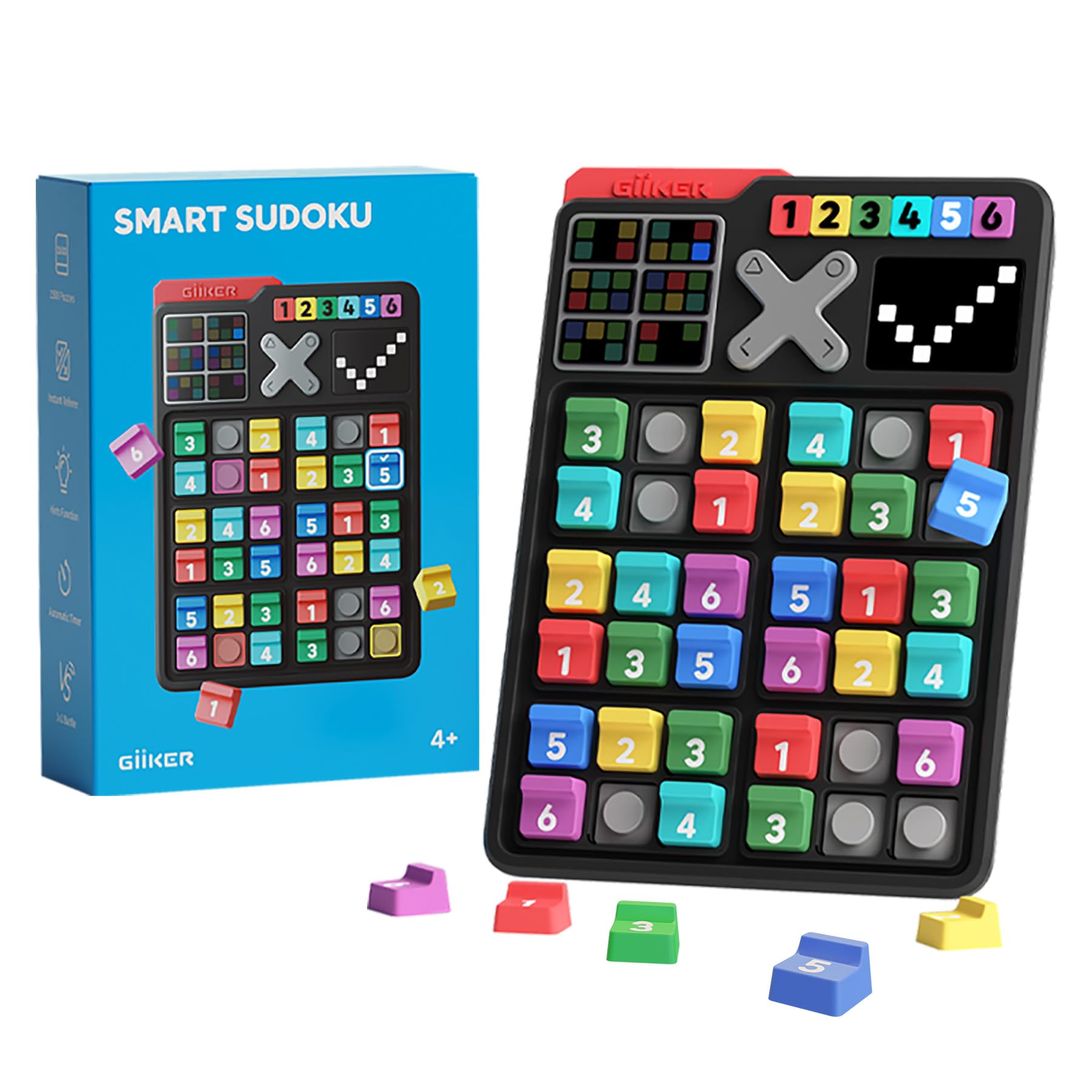 Giiker Smart Sudoku Puzzle Games, Original 2500 Challenges Sudoku For Kids, Brain Teaser Puzzle For Kids, Travel Games Birthday Gifts For Boys Girls, Easter Basket Stuffers Toys For All Ages