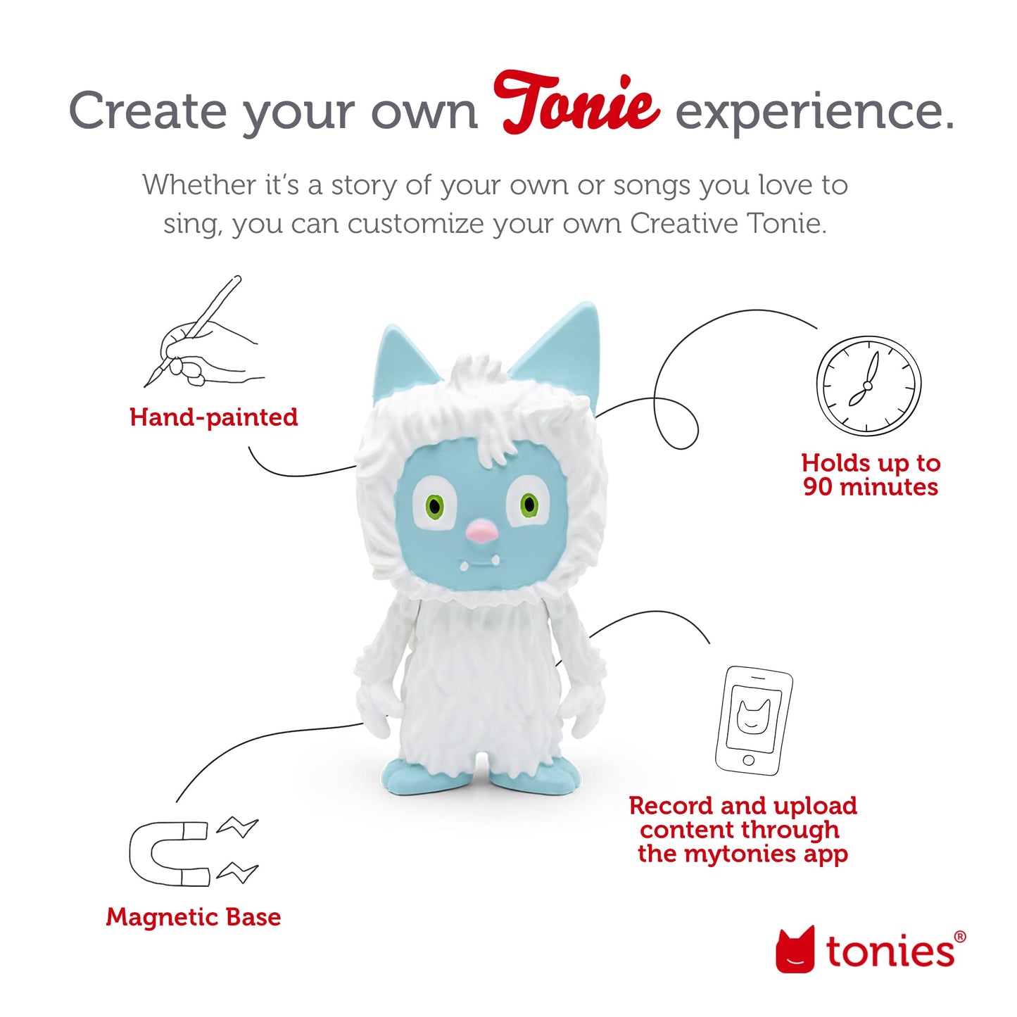 Tonies Yeti Creative Audio Character - Record And Upload Up To 90 Minutes Of Your Own Stories And Songs