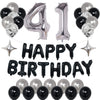 Naninuneno 41St Black Silver Birthday Party Decorations For Men Women, Happy 41 Birthday Party Supplies With Black Happy Birthda