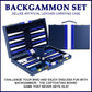 Backgn Sets for mature-themeds  15 inch Backgn Brown Sets Classic Board Game with enhanced Leather Case  Portable Travels Strategy Backgn Game Set for mature-themeds  Kids (Blue)