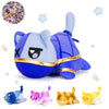 Lccoous 61-Pcs ? 11'' Ninja Zane Cat Plush+ 60Pcs Cat Stickers -Meow Cat Plush - Meow Cat Stuffed Animal Collection, Birthday Gi