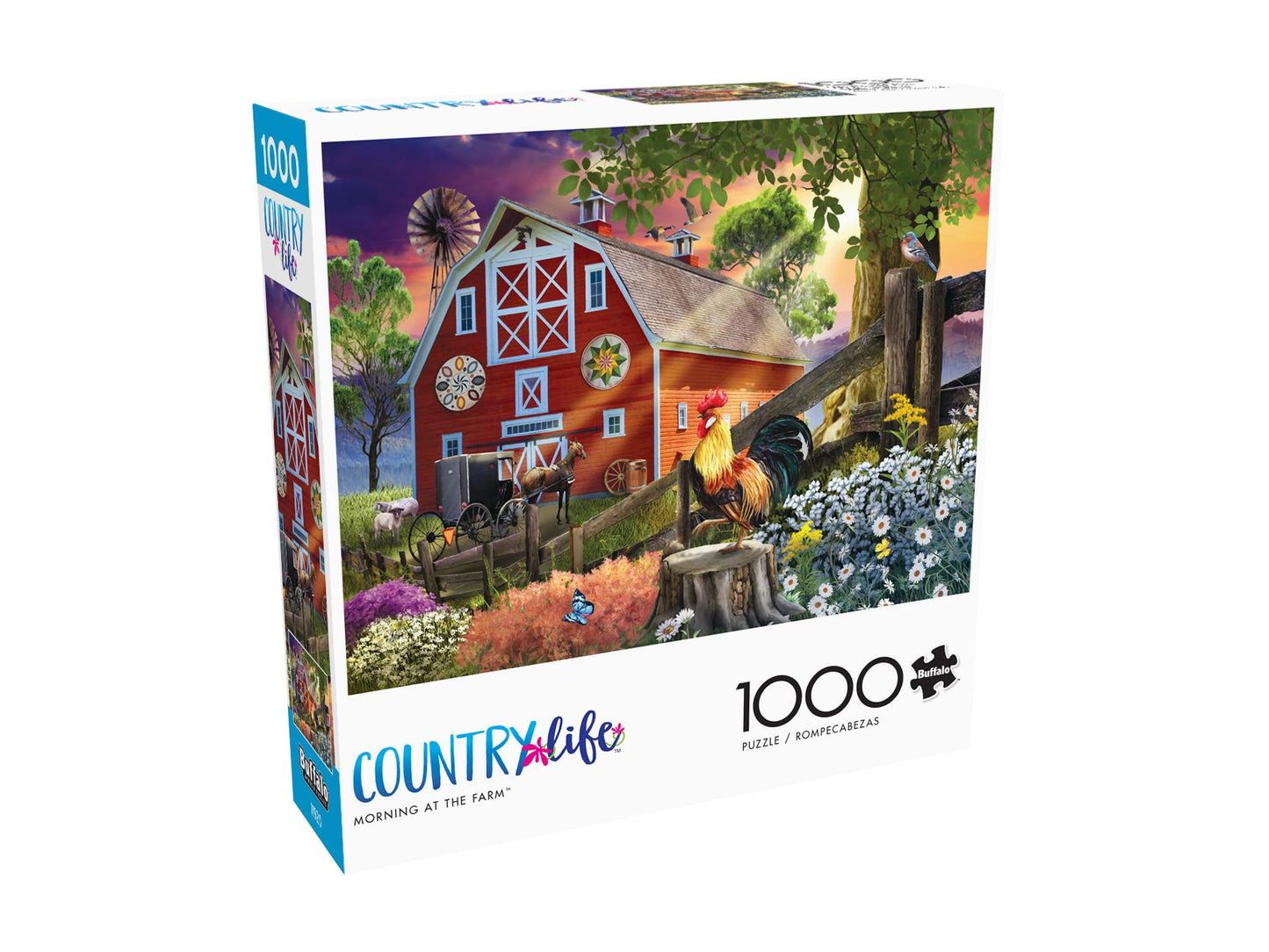 Buffalo Games - Tom Wood - Morning At The Farm - 1000 Piece Jigsaw Puzzle For Adults -Challenging Puzzle Perfect For Game Nights - Finished Size Is 26.75 X 19.75