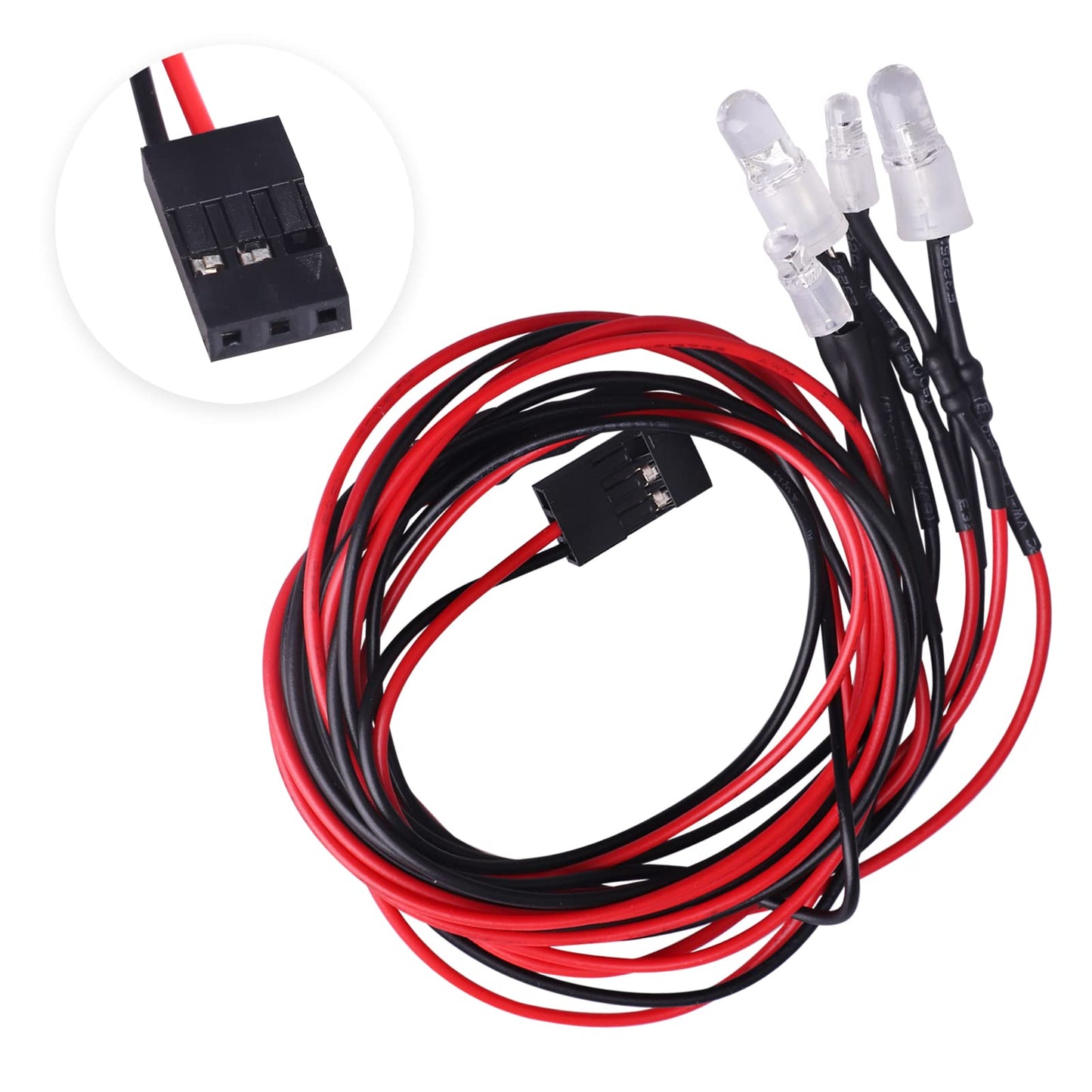 Hobbyfire Rc Car Lights 4Leds Light Kit Headlights Taillight For Traxxas Slash Arrma Axial Scx10 Redcat Losi Tamiya Hsp Hpi Rc4W
