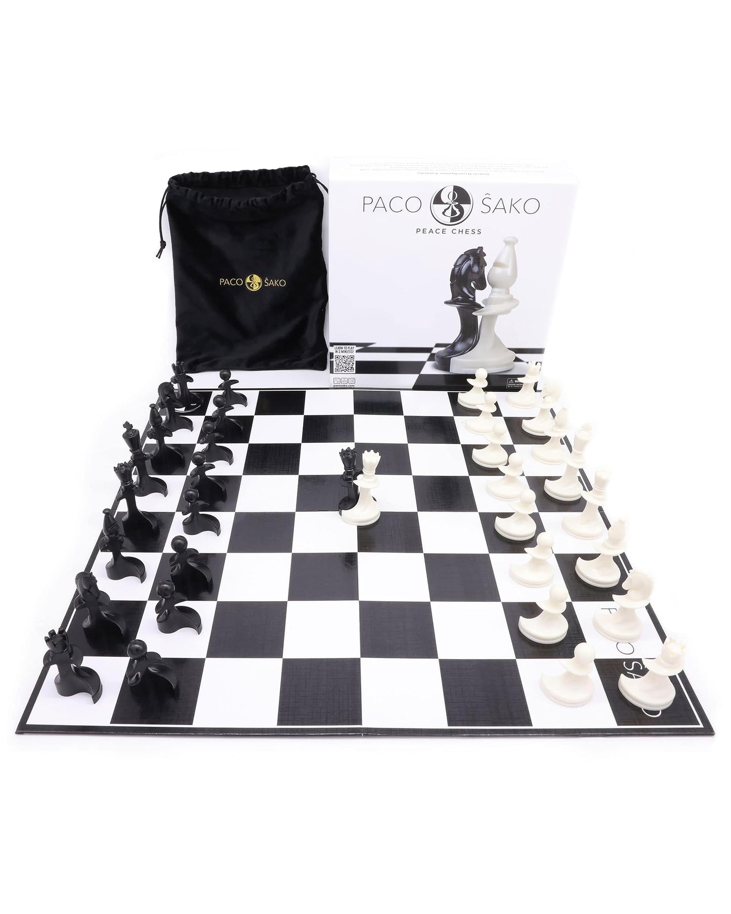 Paco Sako Peace Chess Game - Fun 2-Player Board Game for Peace Lovers, Multi-color Plastic Set