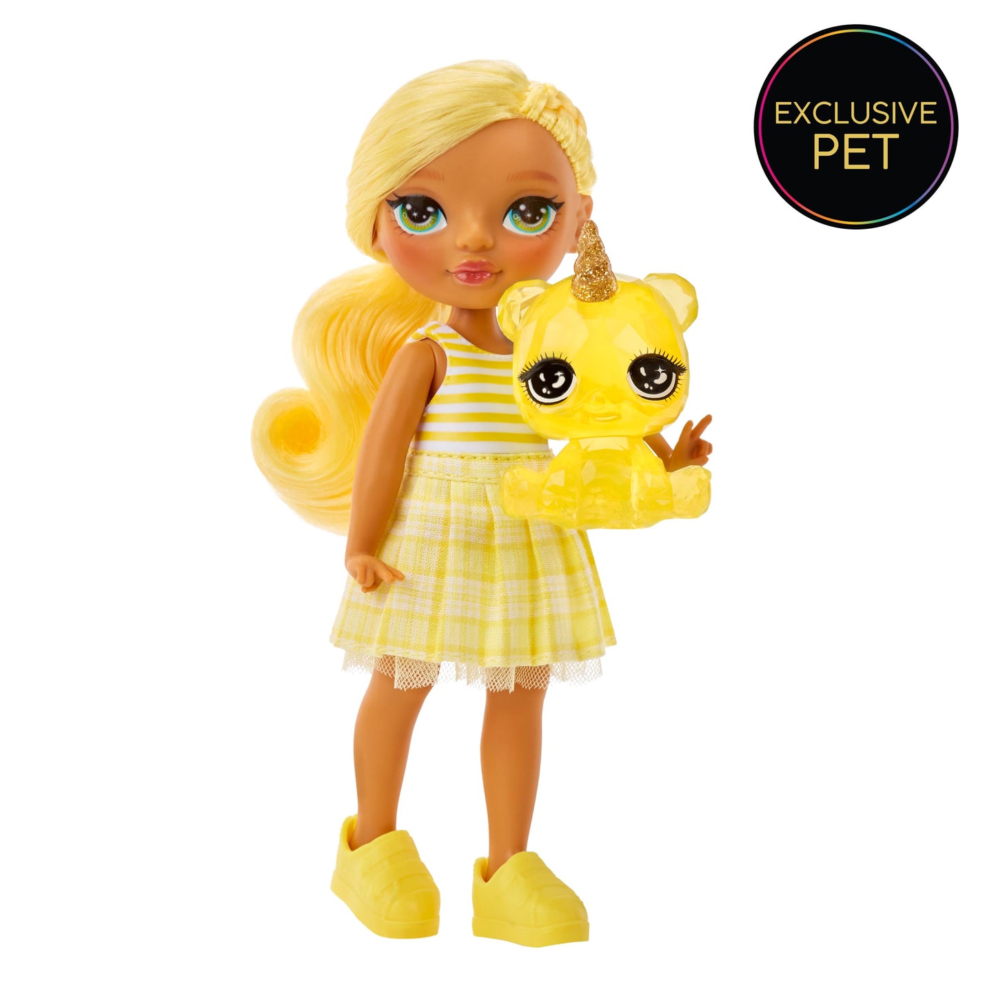 Rainbow High Littles - Daisy Madison, Yellow 5.5'' Posable Small Doll With Purse, Magical Pet Bear, Girls Toy Gift, Kids Ages 4-