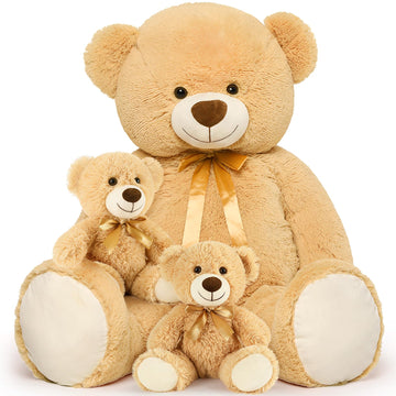 Morismos 39' Giant Teddy Bears With Babies, Large Mom And 2 Baby Bears For Baby Shower, Big Bear Stuffed Plush For Christmas, Valentine'S Day