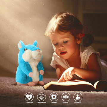 Sanjoin Kids Toddler Toys For Ages 2-4, Talking Hamster Repeats What You Say, Interactive Plush Repeating Toy For 2 3 4 5 6 8 Year Old Boy Girl Birthday Gift (Blue)