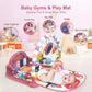 dearlomum Baby Play Mat with Piano & 5 Sensory Toys, Cotton, Pink, Model H-1624, for Newborns 0-12 Months