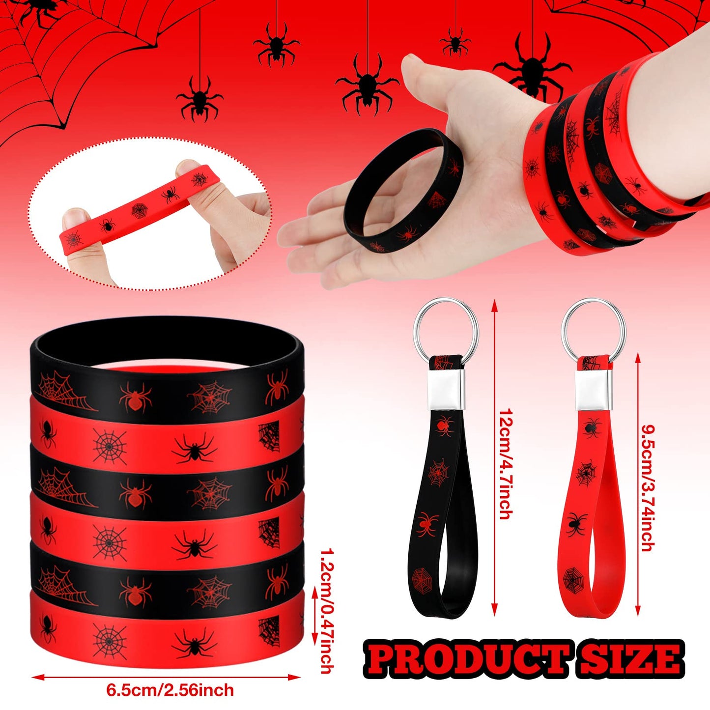 Lothee 32 Pieces Spider Web Birthday Party Decoration Set Spider Web Drawstring Bags Funny Travel Sack Backpack Rubber Bracelets