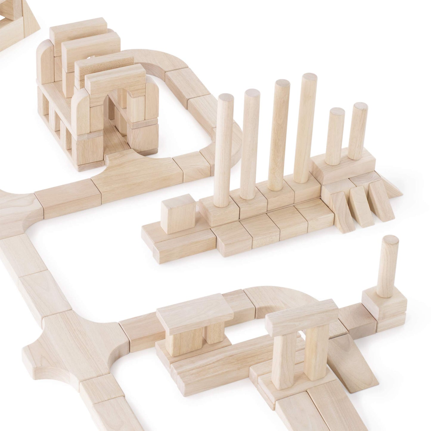 Guidecraft Unit Blocks Set E - 218 Piece Set: Kids Early Learning, STEM Building, Educational Toy, Wooden Block Play Building Se