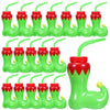 Hoolerry 24 Pack Christmas Elf Boot Cups with Lids and Straws Bulk 10 OZ Santa Elf Boot Plastic Cups for Kids Novelty Party Supp