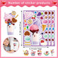 24 Sheets Make-A-Face Stickers, Make Your Own Ice Cream Mix And Match Sticker Sheets Diy Summer Ice Cream Stickers For Kids Part