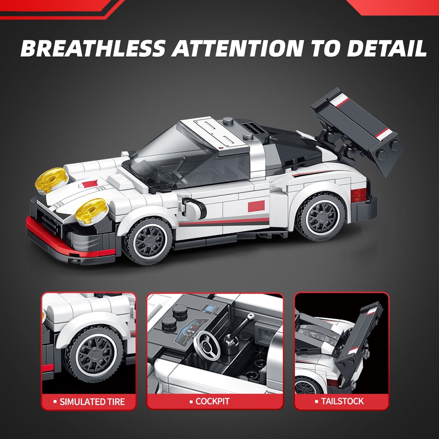 Vgd Car Building Sets With Display Case, Classic Model Car Kits Speed Car Building Blocks Set, Cool Collectible Model Super Race
