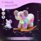 Glow Guards Light Up Musical Elephant Baby Rocking Horse Set Of 2 With Rainbow Elephant Plush Toy Baby Wooden Chair For Toddlers Girls And Babies Age 1-3 (Elephant)