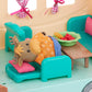 Li'l Woodzeez Happy Camper Playset - 53 Pcs Moose Family RV Toy, Multicolor, Plastic, Model WZ6782Z, Gift for Kids Age 3+