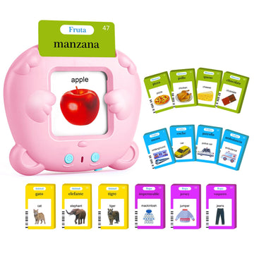Spanish & English Talking Flash Cards For Toddler 1-6 Year Olds, Learning Montessori Toys With 510 Sight Words, Speech Therapy T